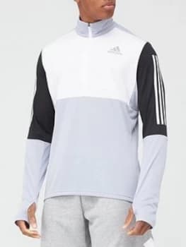 Image of Adidas Own The Run Half Zip Top - Silver