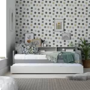 Image of Tyler Grey And White Guest Bed And Trundle With Pocket Mattresses