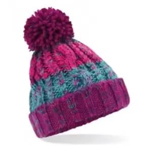 Image of Beechfield Junior Corkscrew Pom Pom Beanie (One Size) (Winter Berries)