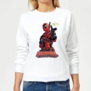 Image of Marvel Deadpool Hey You Womens Sweatshirt - White - L