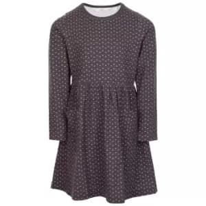 Image of Trespass Girls Forgotten Jersey Casual Dress (7-8 Years) (Dark Grey/Deep Pink)