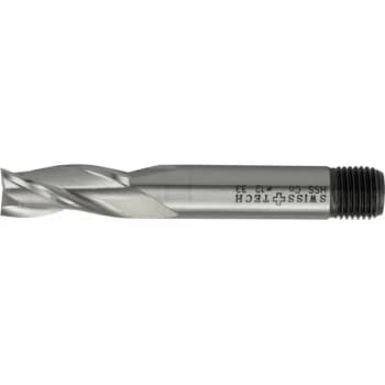 Image of SwissTech 5.00MM HSS-Co 8% 3 Flute Threaded Shank Slot Drills - Uncoated
