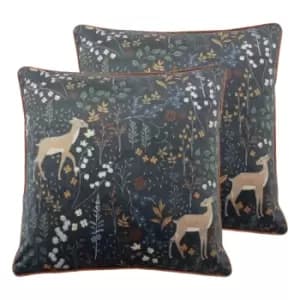 Image of Furn. Richmond Twin Pack Polyester Filled Cushions Midnight Blue