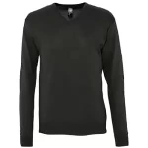 Image of SOLS Mens Galaxy V Neck Sweater (XXL) (Black)