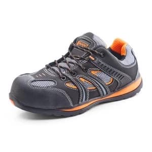 Image of Click Footwear Action Trainer Non metallic Size 10 Black Orange Ref
