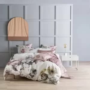 Image of Ellaria Botanical Duvet Cover Set White/Pale Rose