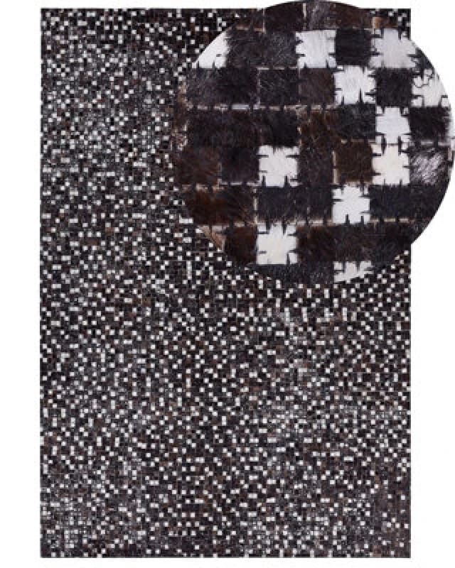 Image of Beliani Rug Akkese Brown 140 X 200 Cm Leather