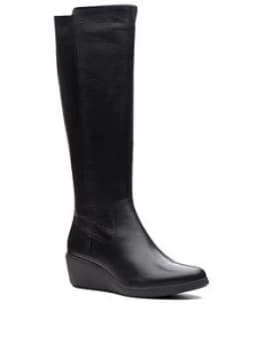 Image of Clarks Unstructured Un Tallara Esa Knee High Boot - Black