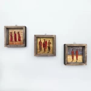 Image of UKZM020 Multicolor Decorative Framed MDF Painting (3 Pieces)