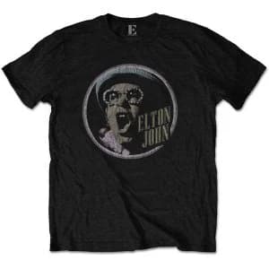 Image of Elton John - Circle Mens Large T-Shirt - Black