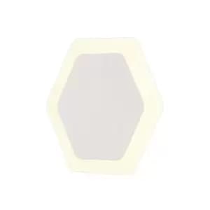 Image of Magnetic Base Wall Lamp, 12W LED 3000K 498lm, 15, 19cm Horizontal Hexagonal Centre, Sand White, Acrylic Frosted Diffuser - Luminosa Lighting