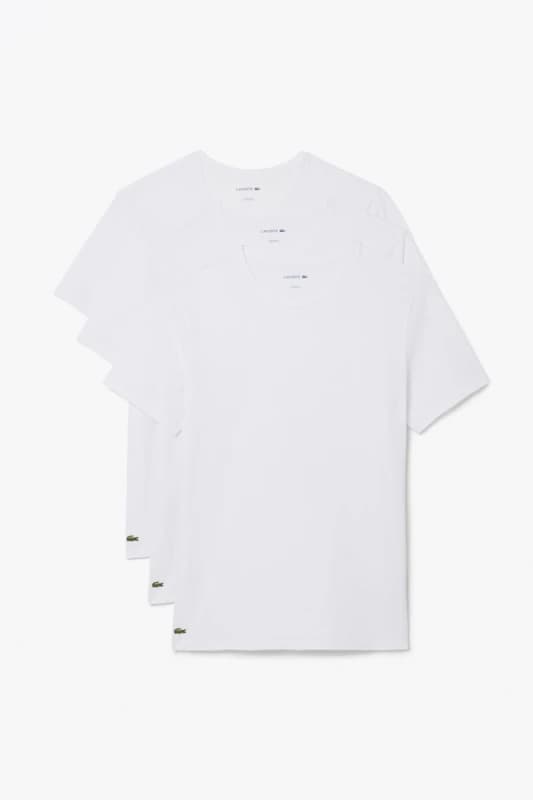 Image of Lacoste Pack of 3 Lounge T-Shirts in Cotton White Men S;XXL;XL;L;M