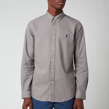 Image of Polo Ralph Lauren Mens Slim Fit Garment Dyed Oxford Shirt - Perfect Grey - XL