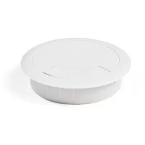 Image of Emuca - pc Computer Desk Plastic Grommet 60mm - Colour White - Pack of 4
