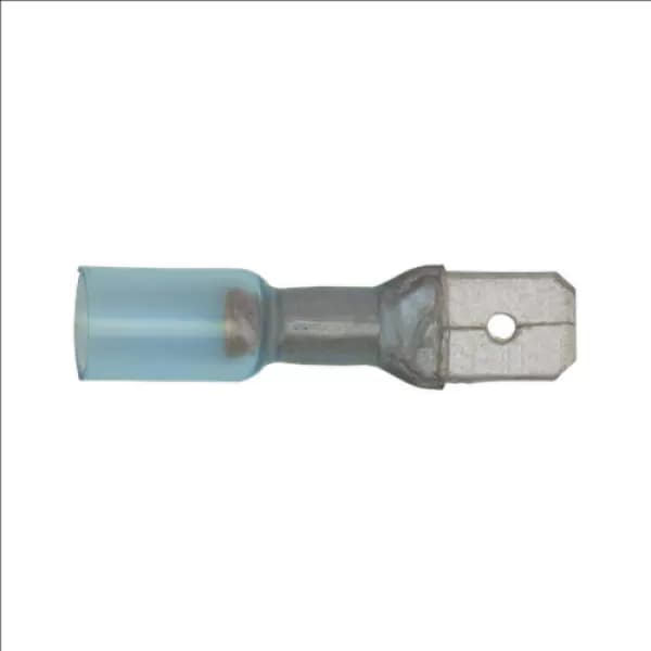 Image of Genuine SEALEY BTSPM25 Heat Shrink Push-On Terminal 6.3mm Male Blue Pack of 25