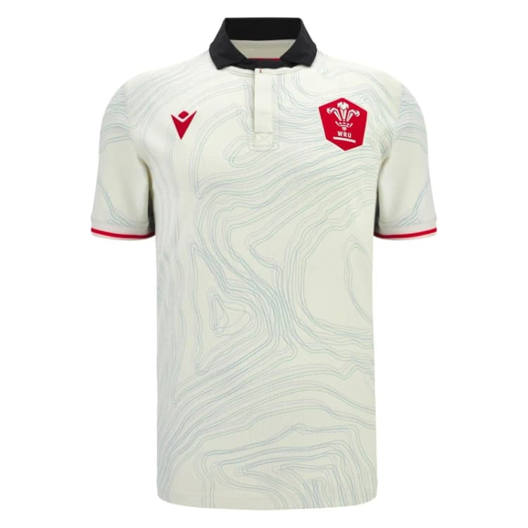Image of Macron Wales Rugby Union Away Shirt 2025 Adults Replica Shirts Small Black 37244003350