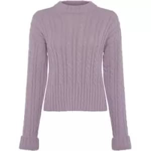 Image of French Connection Jacqueline Cable Crew Neck Jumper - Purple