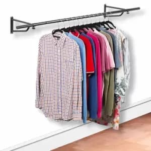 Image of House of Home 4ft Wall Mountable Garment Rail In Black Powder Coating