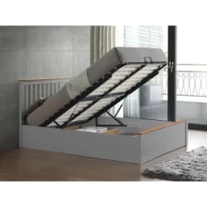 Image of Malmo Wooden Ottoman Pearl Grey King Size