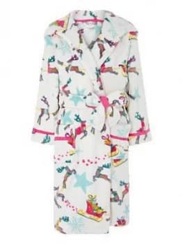 Image of Monsoon Girls Christmas Chunky Robe - Ivory
