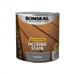 Image of Ronseal Quick Drying Decking Stain Rocky Grey 2.5 litre