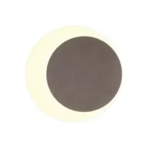 Image of Magnetic Base Wall Lamp, 12W LED 3000K 498lm, 15, 19cm Round Right Offset, Coffee, Acrylic Frosted Diffuser - Luminosa Lighting