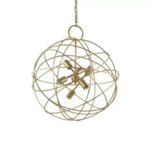 Image of Konse 6 Light Spherical Ceiling Pendant Gold