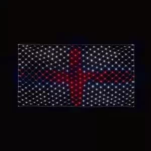 Image of Premier Decorations Limited Multicolour England Flag LED Net Light With Clear Cable