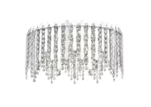 Image of Belize 6 Light LED Flush Ceiling Light Chrome Crystal Ceiling Light