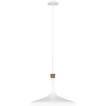 Image of Elstead - Darwin 1 Light Pendant, Matt White, E27