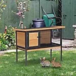 Image of PawHut Rabbit Hutch D51-177 700 x 915 x 450 mm Cream