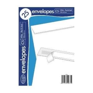 Image of County Stationery C5 25 White Peel & Seal Envelopes Pack of 20
