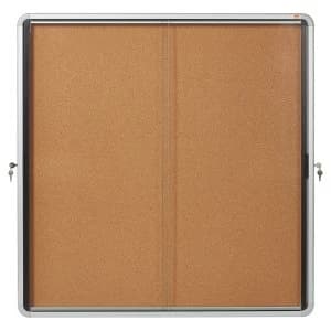 Image of Nobo 1902574 Internal Glazed Case 12 x A4 Cork Sliding Door