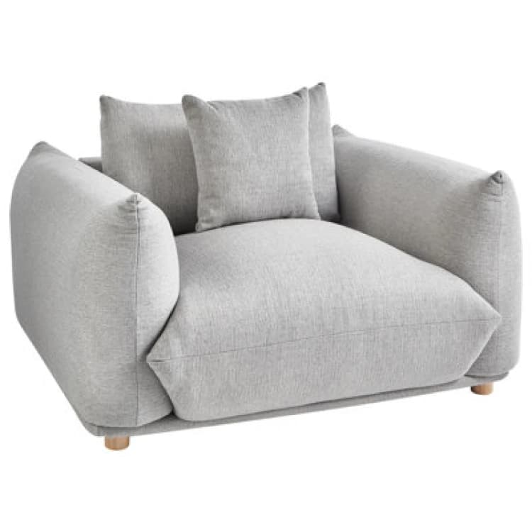 Image of Beliani Fabric Armchair Light Grey Luvos