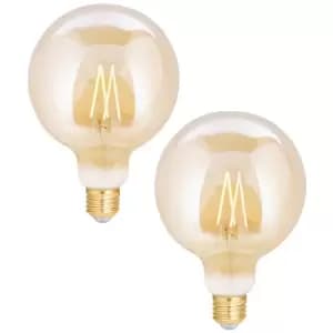 Image of 4lite WiZ Connected LED Smart Globe G125 Filament Bulb Amber ES (E27) Tuneable White & Dimmable - Twin Pack