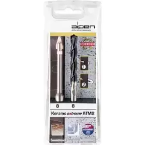 Image of Alpen Keramo extreme ATM2 300082100 Tile and glass drill bit set 2 Piece 8mm 1/4 (6.3 mm), Cylinder shank 1 Set