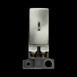 Image of Click Scolmore MiniGrid 13A Double-Pole Key Switch Ingot Module Satin Chrome - MD046SC