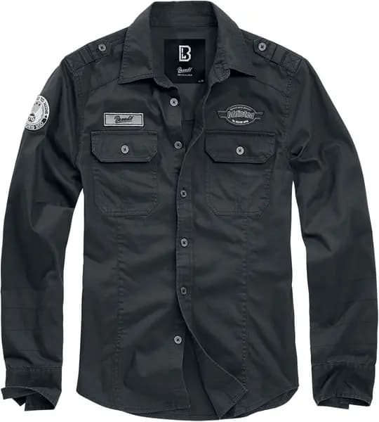 Image of Brandit Luis Shirt Longsleeve Black XL Men