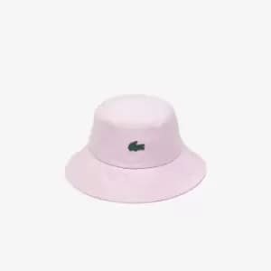 Image of Unisex Lacoste Quilted Effect Nylon Bucket Hat Size S Pink