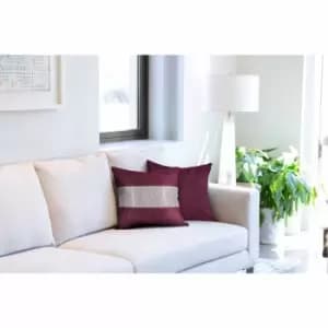 Image of Emma Barclay Eclat - Diamante Panel 43Cm Velvet Cushion (pair) Cover In Aubergine