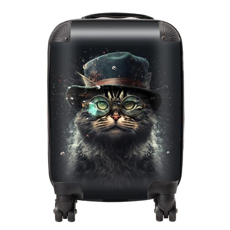 Image of Warren Reed - Designer Norwegian Forest Cat Splashart Suitcase Size: Small Multicolor Unisex Small