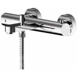 Image of Arvan Wall Mounted Thermostatic Bath Shower Mixer Tap - Chrome - Nuie