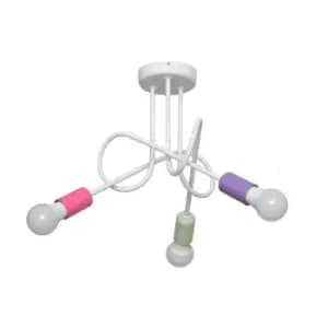 Image of Oxford Multi Arm Semi Flush Ceiling Light White, Pink, Violet, Minth 50cm
