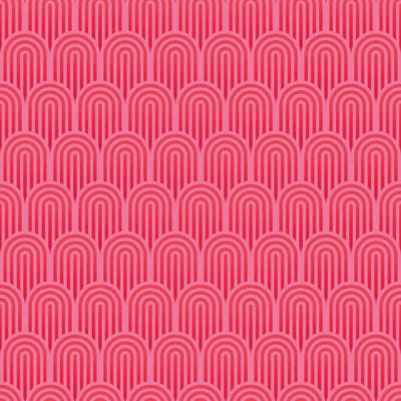 Image of Hoopla Walls Retro Arch Matt Wallpaper Bright Pink