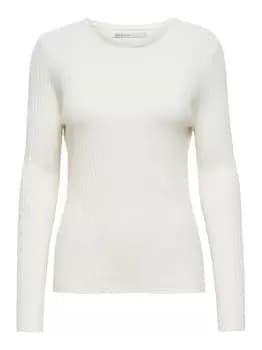 Image of ONLY Long Sleeved Rib Pullover Women White