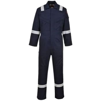 Image of Portwest - FR28NARXS - sz XS Flame Resistant Light Weight Anti-Static Coverall 280g - Navy