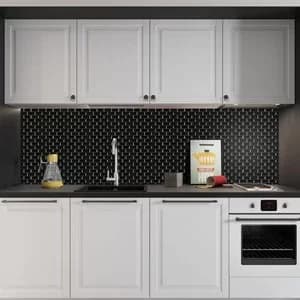 Image of House of Mosaics Mini Metro Black Self Adhesive Mosaic Tile