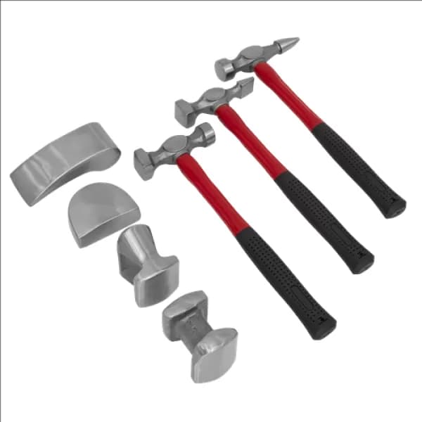 Image of Genuine SEALEY CB707 Panel Beating Set 7pc Drop-Forged Fibreglass Shafts