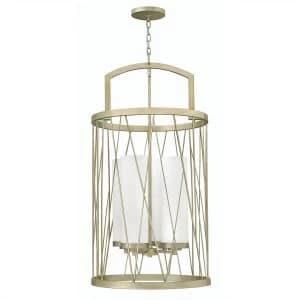 Image of 4 Light Ceiling Pendant Chandelier Silver Leaf, E27