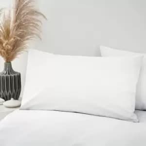 Image of Bianca 100% Organic Cotton 200 Thread Count Standard Pillow Cases, Chalk White, Pair
